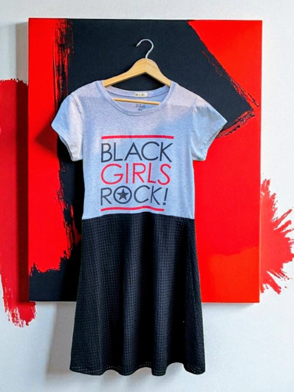 Upcycled Black Girls Rock Tee Dress XS S